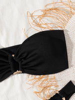 "2025 Sexy Bandeau Push-Up Bikini Set - Brazilian Thong Swimwear for Women"