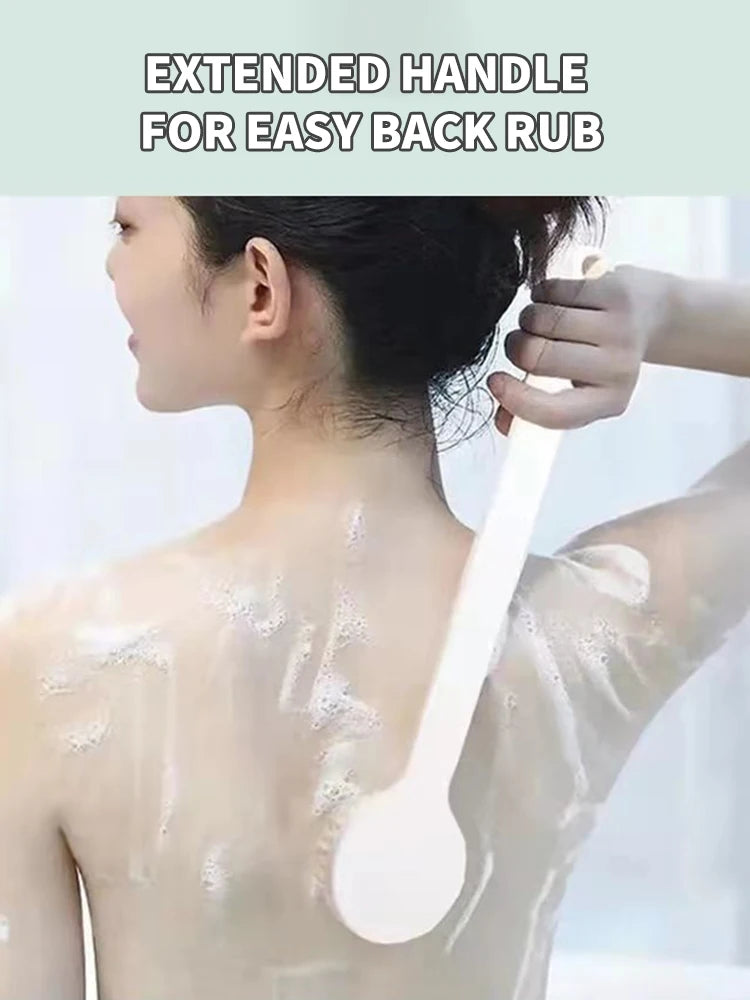 1 Pack Long Handle Shower Brush Unisex Senior Single Side Back Brush Bath Brush Exfoliating Suitable For Wet And Dry Brushes