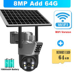 8MP 4K WiFi Solar Camera Outdoor Wireless CCTV Surveillance Camera With Solar Panel Dual Lens PTZ IP Cam Security Protection