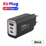 USB Type C 150W Charger USB QC3.0 Fast Charging Mobile Phone Charger Travel Adapter For iPhone 17 Samsung Xiaomi EU/UK/US Plug