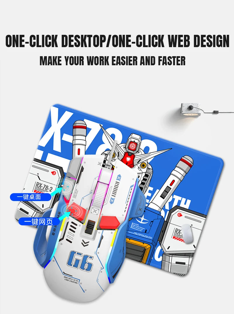 G6 Gaming Mouse Wired 128000DPI ChipA826 RGB Macro-programmable Ergonomic design superior for Gaming and Work