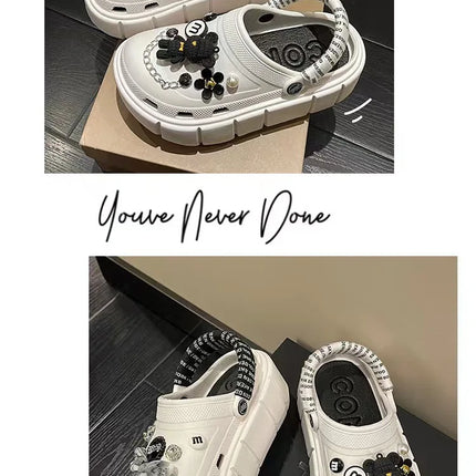 Fashion Charms Clogs New Arrival Thick Sole Outdoor Women Slippers High Quality Summer Beach Sandals For Girls