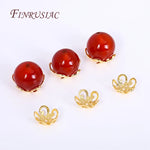 8/10MM 18K Gold Plated Brass Metal Hollow Beads Caps Flower Caps For Beads For DIY Beading Jewelry Making Supplies Wholesale