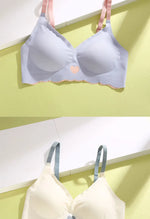 3Pcs Adjustable Beauty Back Bra Intimates Gather No Steel Ring Sports Anti-Sagging Bra French Color Contrast Seamless Underwear