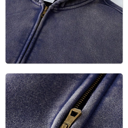 Batik fleece zippered hoodie