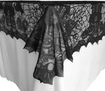 Halloween Lace Table Runner Black Spider Web Tablecloth Fireplace Cover Mantel Halloween Decoration 2024 Home Party Cloth Cover