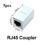 New RJ45 Connector Cat7/6 Ethernet Adapter Gigabit Interface Network Extender Convertor For Extension Cable Female to Female