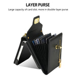 Zipper Wallet Crossbody  Phone Case for Samsung Galaxy Z Flip 6 5 4 3 Flip6 Flip5 Flip4 Flip3 5G with Card Holder Leather Cover
