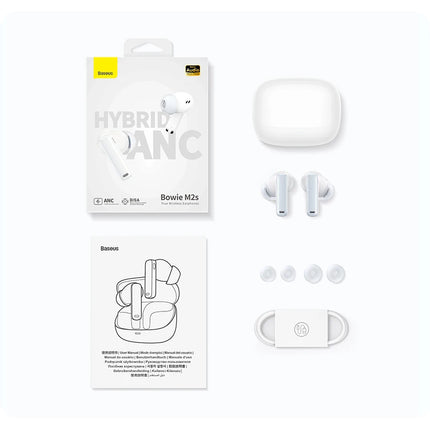 Baseus Bowie M2s ANC Earphone Bluetooth 5.3 Hybrid -48dB Noise Cancellation Wireless Headphone Support 3D Spatial Audio Earbuds