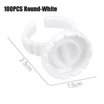 50/100Pcs Wholesale Disposable Eyelash Glue Fan Cup Rings Holder Container Tattoo Pigment Eyelash Extension Tools Lash Supplies
