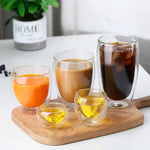 Heat Resistant Double Wall Glass Cup 80-650Ml Beer Milk Coffee Water Cups Transparent Cup Wholesale Glass Drinkware Mug Set Gift