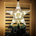15cm Christmas Decoration Glowing Tree Topper Glitter Shining Star Xmas Tree Ornaments for Home Decor Navidad New Year 2026 Gift