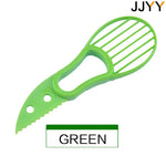 JJYY 3 in 1 Avocado Slicer Shea Corer Butter Fruit Peeler Cutter Pulp Separator Plastic Knife Kitchen Vegetable Tools