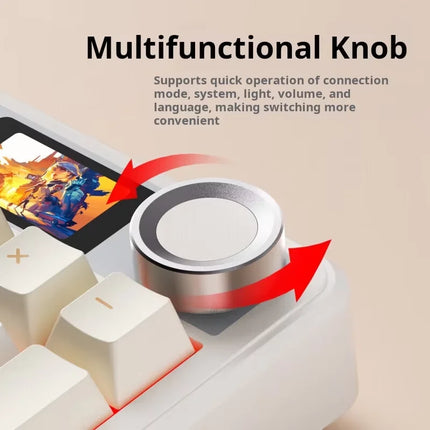 AULA F108Pro/F108 Wireless Bluetooth tri-mode connection, multi-functional display, Gasket structure, RGB lighting effects