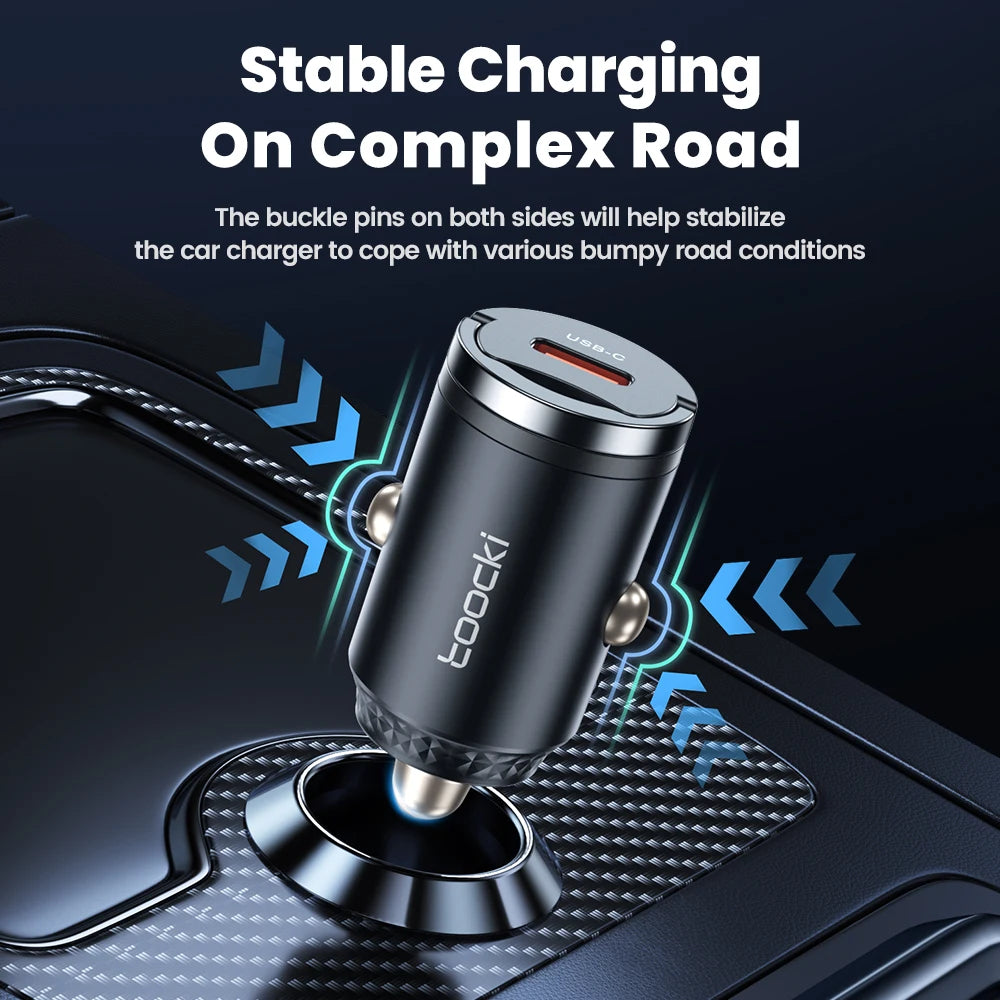 Toocki 45W USB C Car Charger for Samsung S23 S22 S21 Xiaomi Huawei QC PD Fast Charging Car Phone Charger for iPhone 15 14 13 12