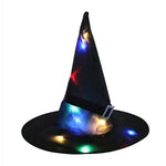LED Halloween Flashing Light Witch Hat Starry Sky Ghost Festival Dress Up Glowing Elf Ghost Hat Lamp Home Decoration