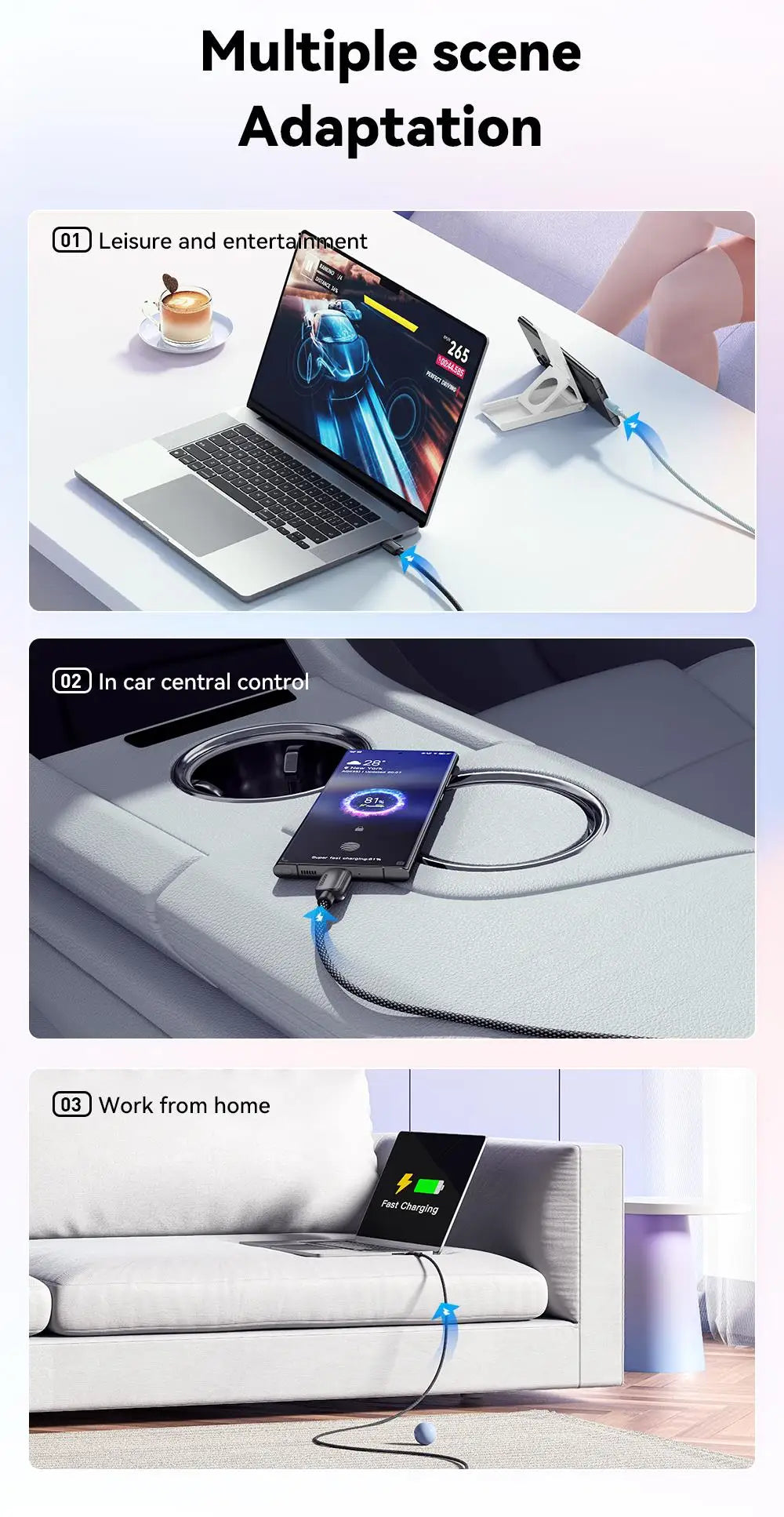 Essager 100W USB Type C To USB C Cable 5A PD Fast Charging Cable Type C Wire For Xiaomi Samsung Huawei Oppo Oneplus Macbook iPad