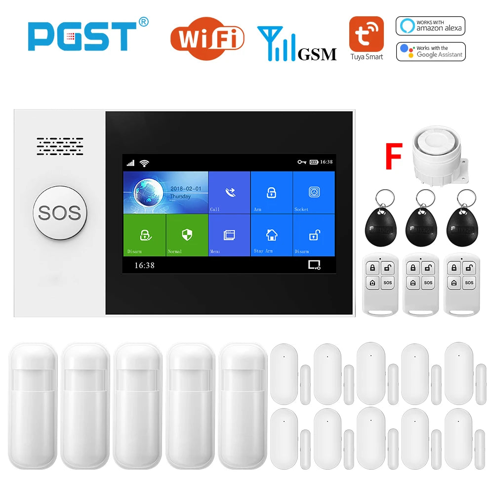 Wireless Home WIFI GSM Home Security With Motion Detector Sensor Burglar Alarm System APP Control Support Alexa