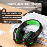 Bass Gaming Headset with Mic Over-Ear Headphones Stereo Sound Gamer Video Game Noise Cancelling for PC Gaming Headset Esports
