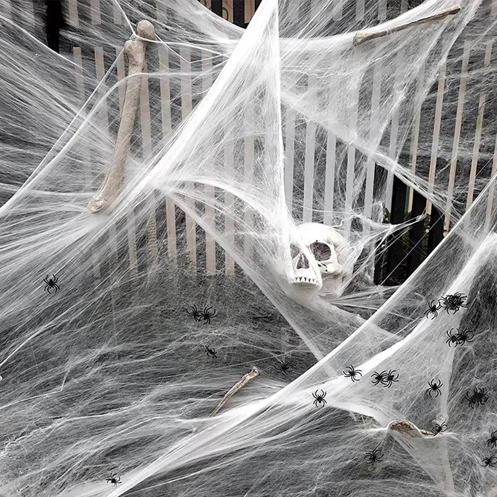 Halloween Decoration Spider Web,Artificial Spider Web,Stretchy Cobweb With Spider,Horror Gothic Haunted House Home Decor