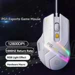 Inphic Pg1 Wired Mouse Gaming Mouse RGB Light Emitting   Macro Programming 12800DPI  6 Keys Computer Mouse For Office Home