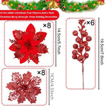 22Pcs Christmas Decoration Artificial Flowers Berry Bouquet Christmas Tree Ornament Home Decor New Year Navidad Gift Accessories