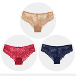 Women Briefs Sexy Full Lace Panties Hollow Out Low-waist Female Shorts Soft Solid Color Breathable Underwear Fast Ship 3pcs/lots