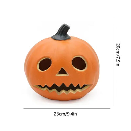 1PCS Scary Halloween Pumpkin Lantern Set Pumpkin Lamp LED Light Orange Halloween Decoration for Porch Front Door Party Supplies