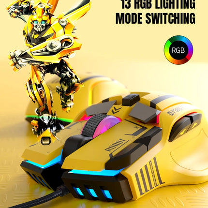 G6 Gaming Mouse Wired 128000DPI ChipA826 RGB Macro-programmable Ergonomic design superior for Gaming and Work
