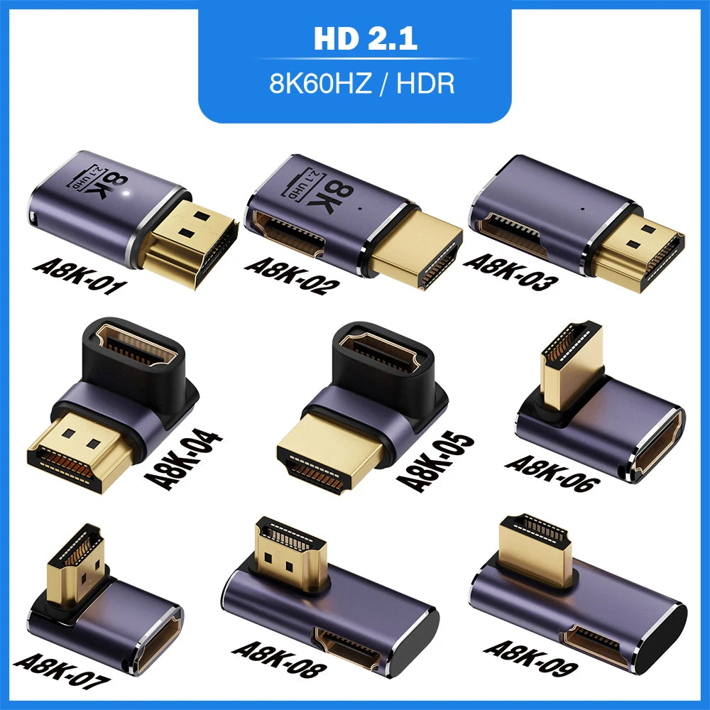 HDMI-compatible Cable Adapter mini micro hdmi to HDMI 2.1 Converter 48Gpbs 8K60HZ 4K120HZ for HDTV Projector PS4 PS5 Laptop PC