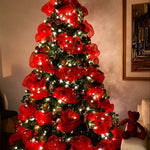 Christmas Crystal Gauze Ribbons 2024 Christmas Tree Decorations for Home Door Wreaths Navidad Noel Gifts Happy New Year 2025