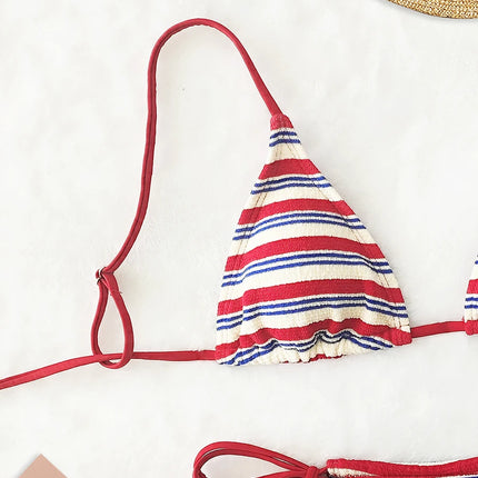 Women's Sexy Push-Up Two-Piece Swimsuit 2025 Bathing Suit Micro Beachwear Stripe Bikini Set Swimwear Trendy Mciro