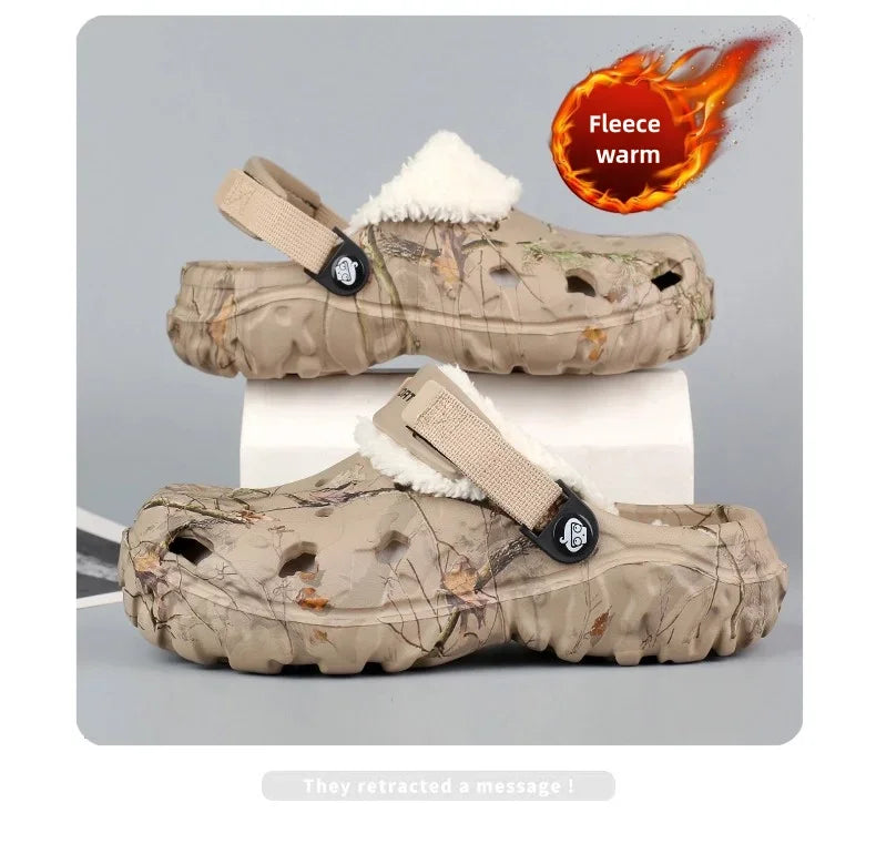 YRZL Winter Colgs Slippers Men's Shoes Men Beach Working Garden Shoe Home Soft Plush Slippers Bedroom Fuzzy Shoes Indoor Outdoor