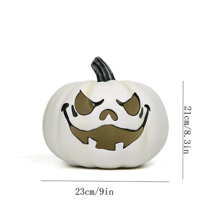 1PCS Scary Halloween Pumpkin Lantern Set Pumpkin Lamp LED Light Orange Halloween Decoration for Porch Front Door Party Supplies
