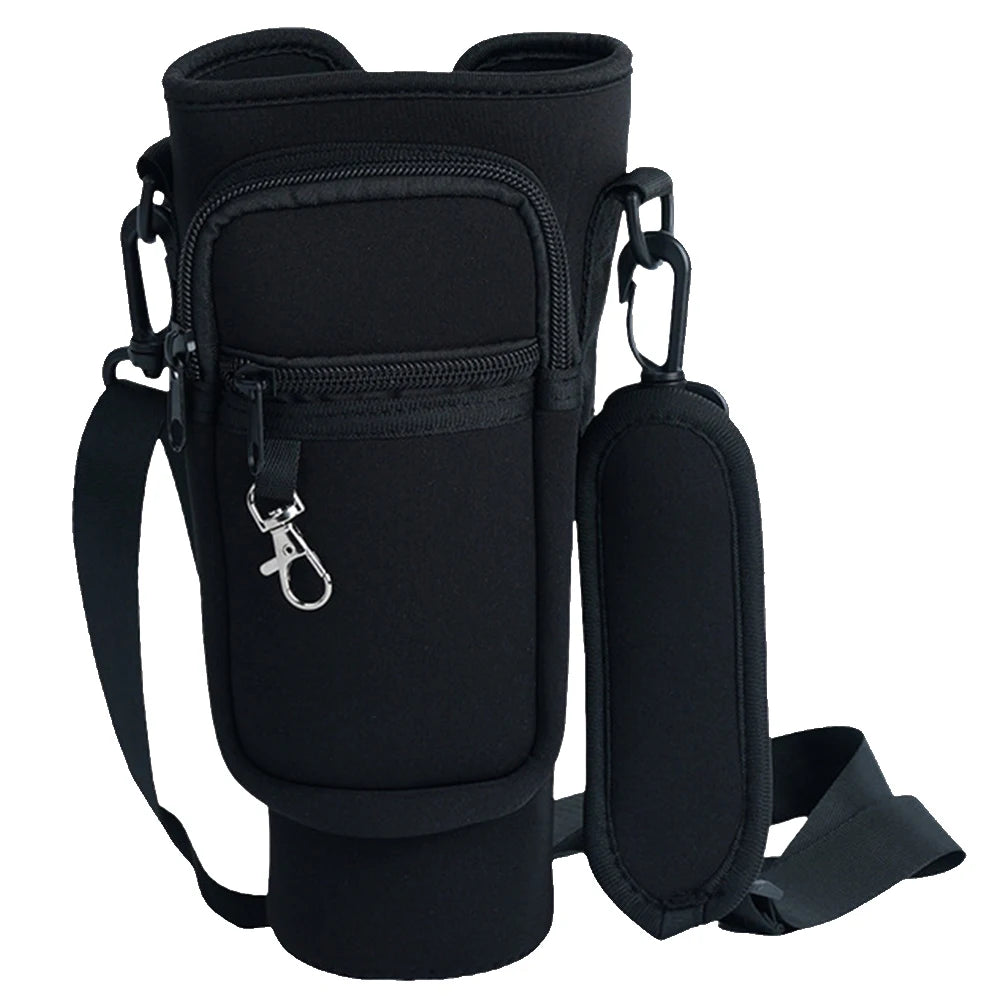 40oz Neoprene Water Bottle Carrier Bag For Stanley Quencher Cup Sleeve with Adjustable Shoulder Strap Water Bottle Holder Pouch