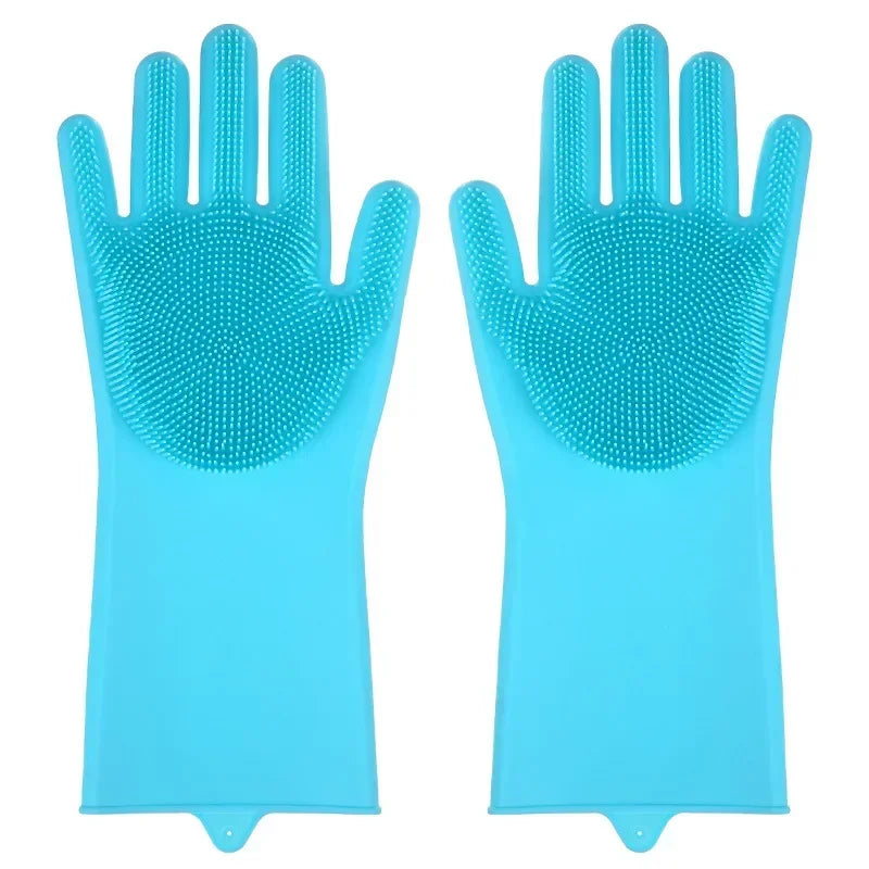 Pet Grooming Cleaning Gloves Dog Cat Bathing Shampoo Glove Scrubber Magic Dishwashing Cleanner Sponge Silicon Hair Removal Glove