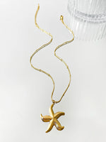 Peri'sbox Minimalist Starfish Stripe Conch Scallop Shaped Pendant Necklace for Women Waterproof Trend Jewelry Summer Beach Party