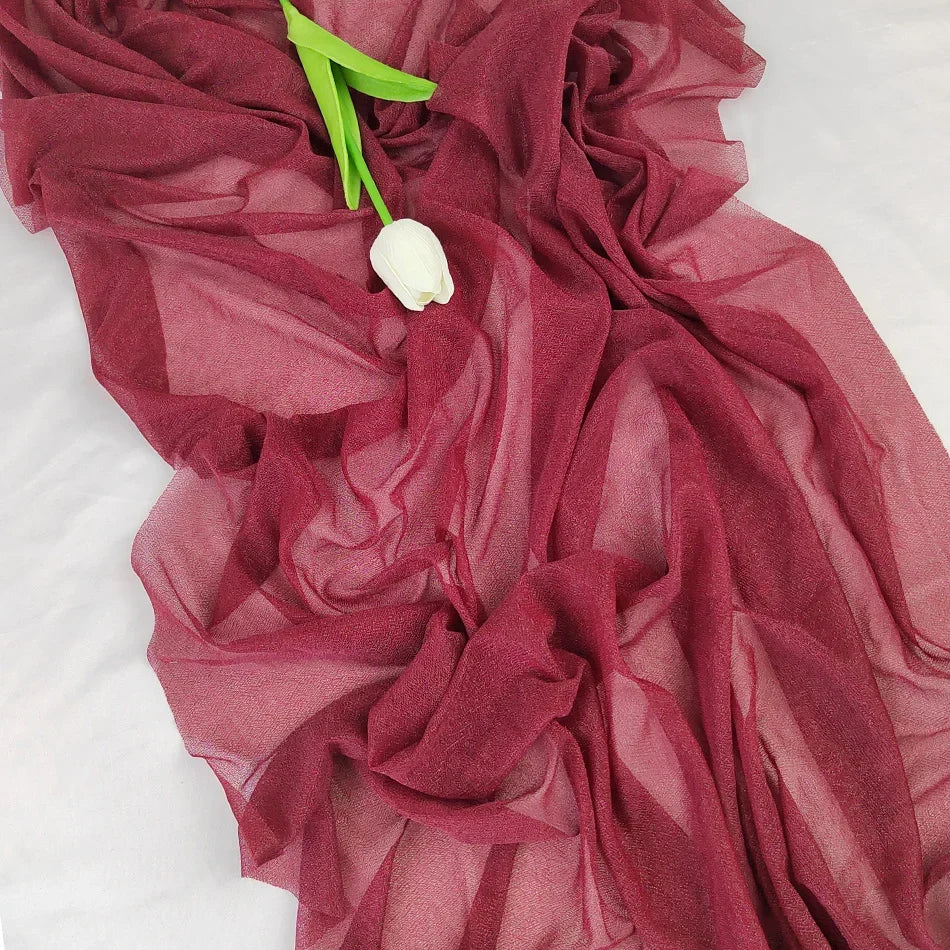 Chiffon Table Runner Sheer Fabric Silk for Boho Sheer Fabric Wedding Arch Overlay Draping Decoration Birthday Party Table Decor