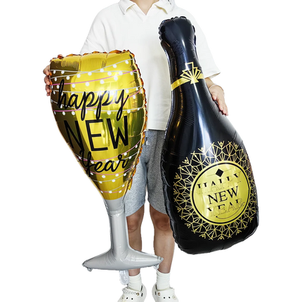 Happy New Year 2025 Balloons Gold Number 2025 Foil Balloons Happy New Year Letters Balloon Banner Gold New Years Eve Party Decor