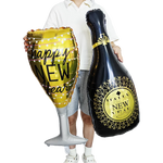 Happy New Year 2025 Balloons Gold Number 2025 Foil Balloons Happy New Year Letters Balloon Banner Gold New Years Eve Party Decor