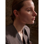 Yhpup 316L Stainless Steel Metal Chic Cherry Golden Stud Earrings Water Resistant Charm Fashion Jewelry 18K PVD Plated Wholesale