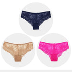 Women Briefs Sexy Full Lace Panties Hollow Out Low-waist Female Shorts Soft Solid Color Breathable Underwear Fast Ship 3pcs/lots