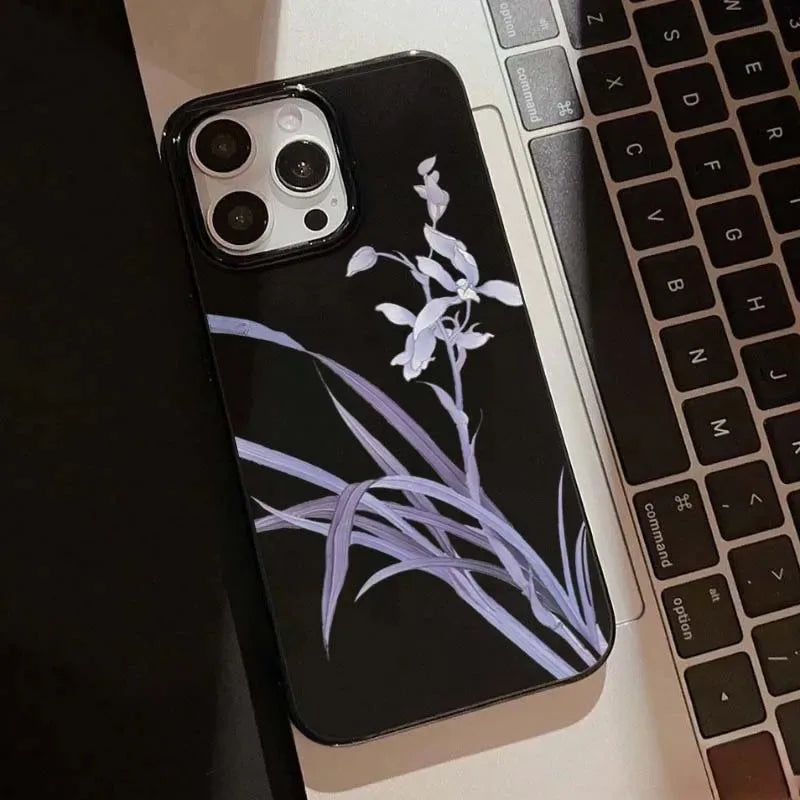 Lily Orchid Flower Print Soft Phone Case For iPhone 16 15 14 13 12 11 Pro Max XS XR X 7 8 Plus SE 2020 2022 Shockproof Cover