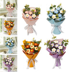 Crochet Flower Bouquet Mother's Day Decoration Spring Knitted Flowers for Girl Friend Valentine's Day Party Desktop Festival