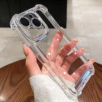 Clear Phone Case For iPhone 16 15 14 13 12 11 Pro Max XR XS 8 Plus Silicone Bumper Transparent Hard Back Cover