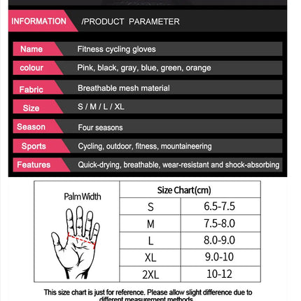 Gym Gloves Fitness Training Fingerless Men Women Bodybuilding Exercise Sports Gloves for Cycling Bicycle Anti Slip Breathable