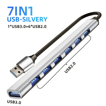 USB HUB Type C 3 0 USB-A Hub Splitter 7 Port USB3.0/2.0 With USB-C 5Gbps High Speed Data Transmission For PC Laptop Macbook