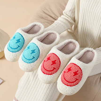 House Slippers for Women, Cute Big Small Heart, Fluffy Cozy Home Comfy Shoes for Ladies, Indoor Slippers for Winter, Mushroom