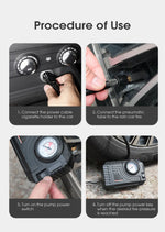 CARSUN Mini Air Pump Tire Inflator Car Electric Mini 20L/Min Portable Air Compressor For Car Motorcycles Bicycle Inflatable