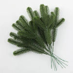 Wholesale Pine Needle Branch Artificial Christmas Green Snow Frosted Fake Plants Sprigs Stem DIY Wreath Home Garland Decorations